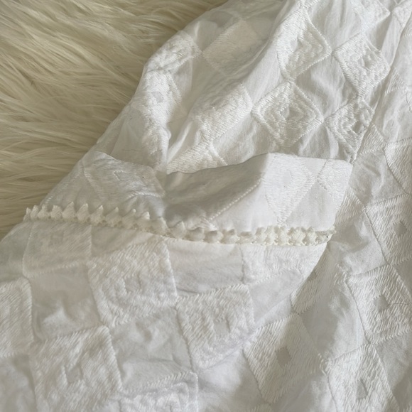 Southern tide white geometrical print crewneck sleeveless sheath midi dress sz 4 - Picture 11 of 17